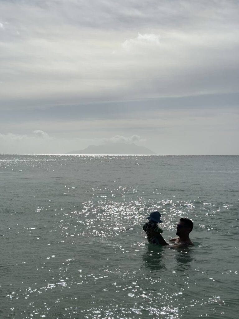 seychelles beach with a baby seychelles beach with a baby