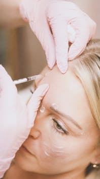 Close-up of a cosmetic injection procedure in a modern spa setting.